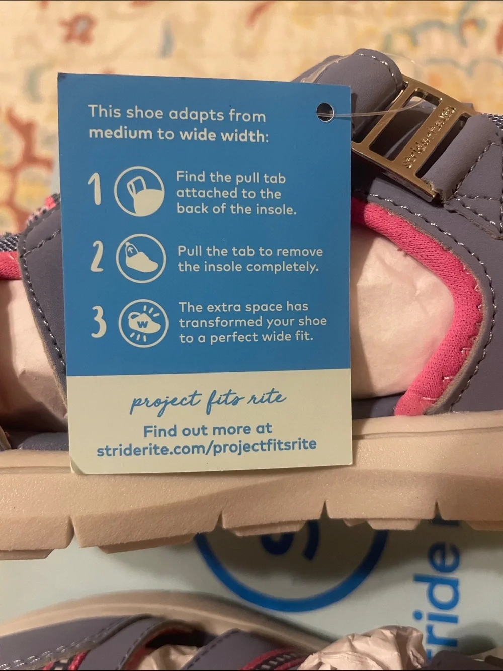 Stride Rite Girls Blue and Pink Sport Sandals